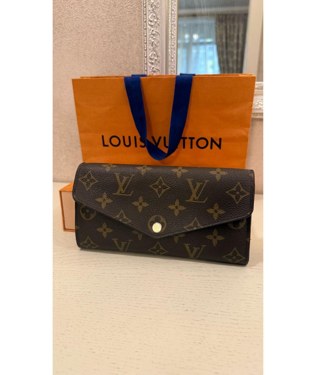 LOUIS VUITTON Коричневый кошелек, фото 8