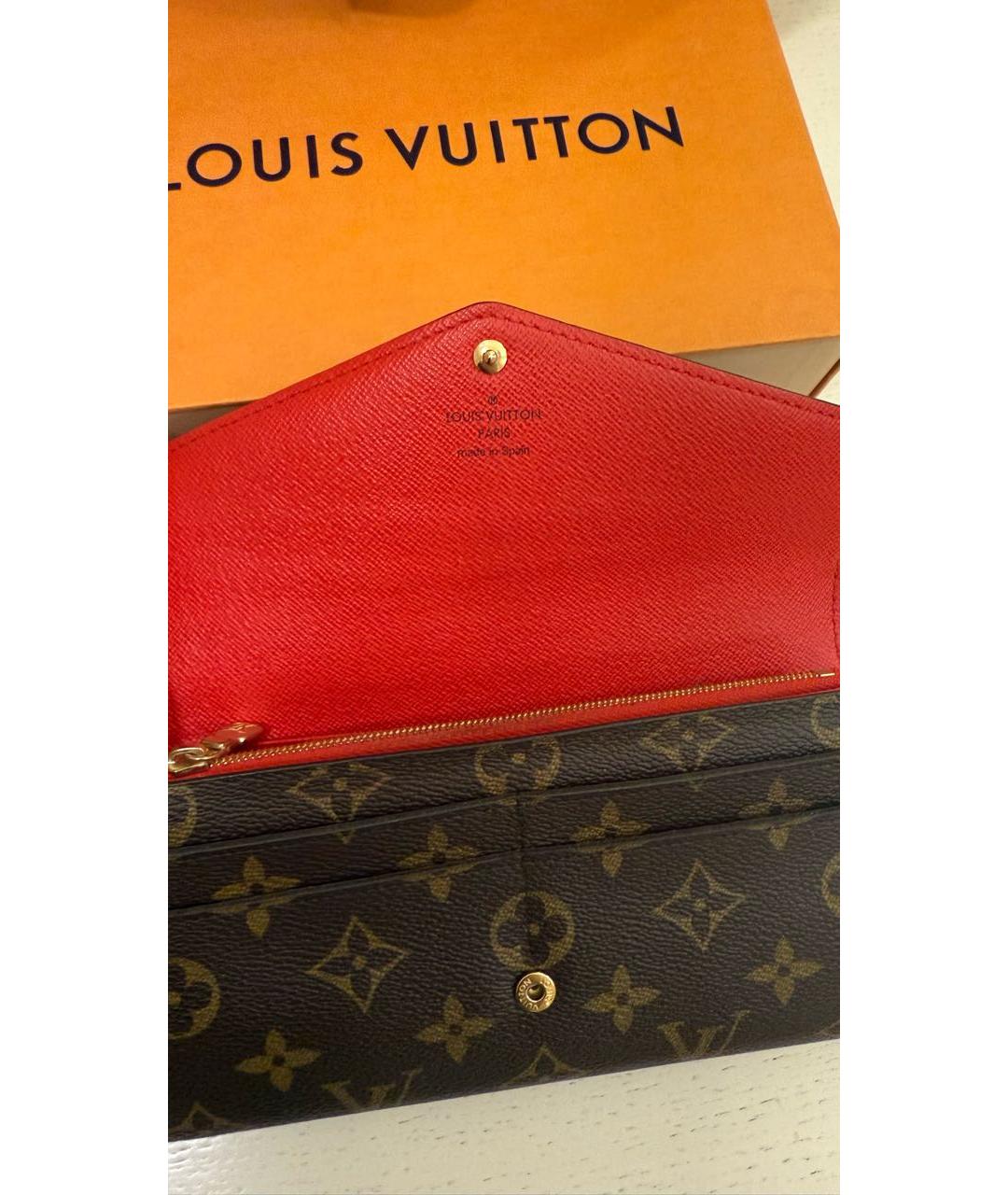 LOUIS VUITTON Коричневый кошелек, фото 5