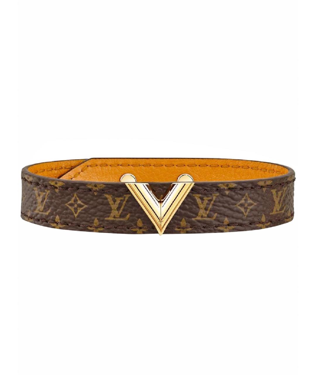 LOUIS VUITTON Коричневый кожаный браслет, фото 1
