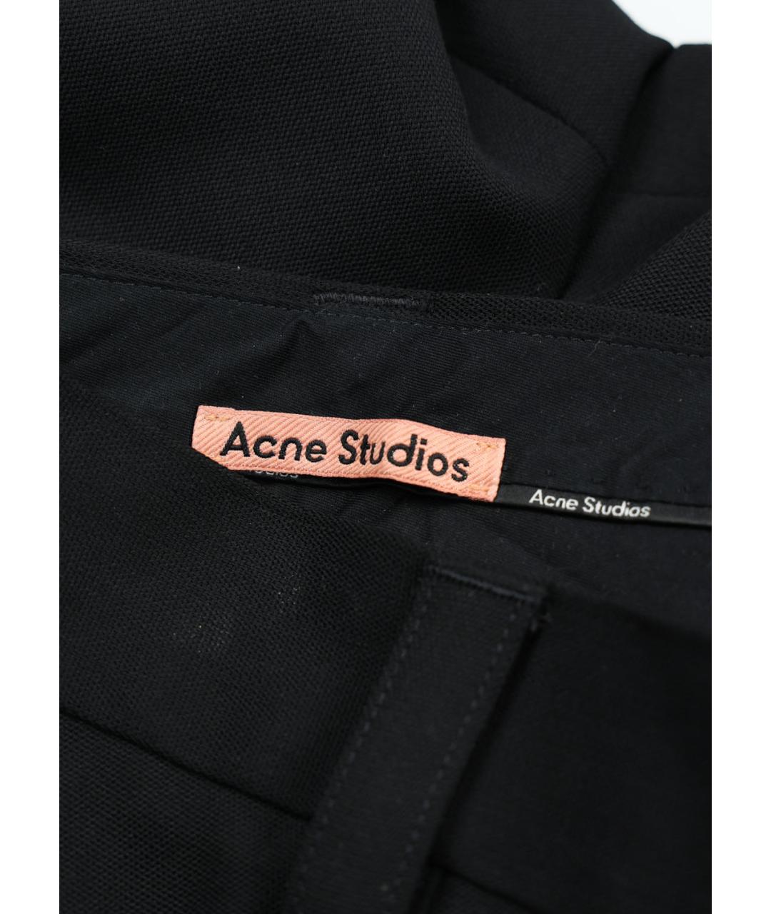 ACNE STUDIOS Черные полиэстеровые прямые брюки, фото 3