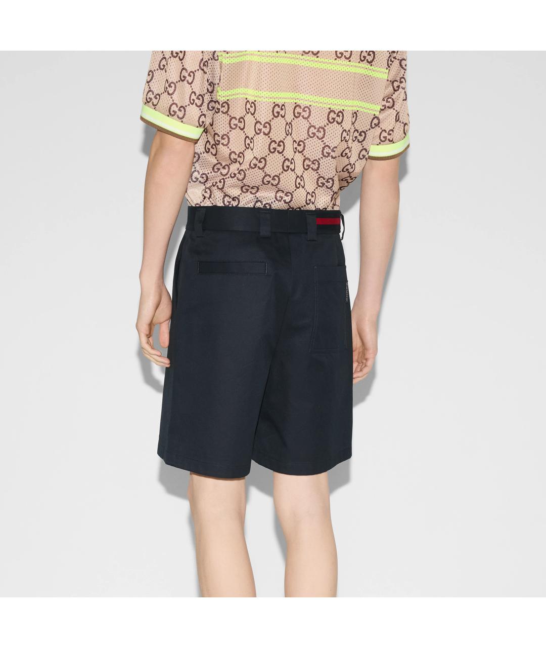 GUCCI Темно-синие хлопковые шорты, фото 3