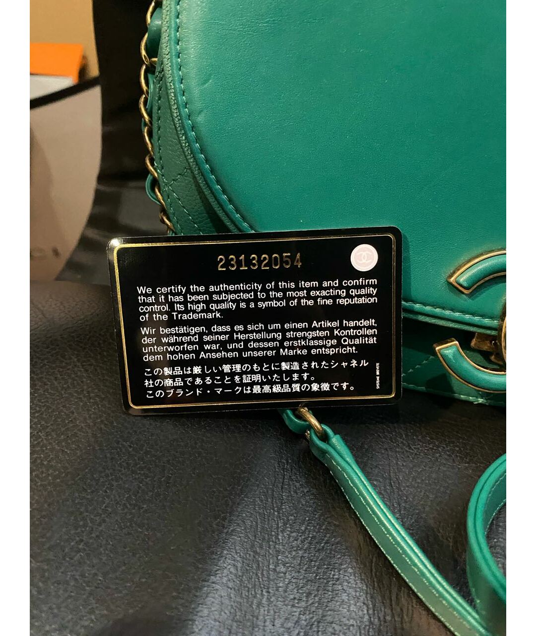 CHANEL PRE-OWNED Зеленая кожаная сумка тоут, фото 5