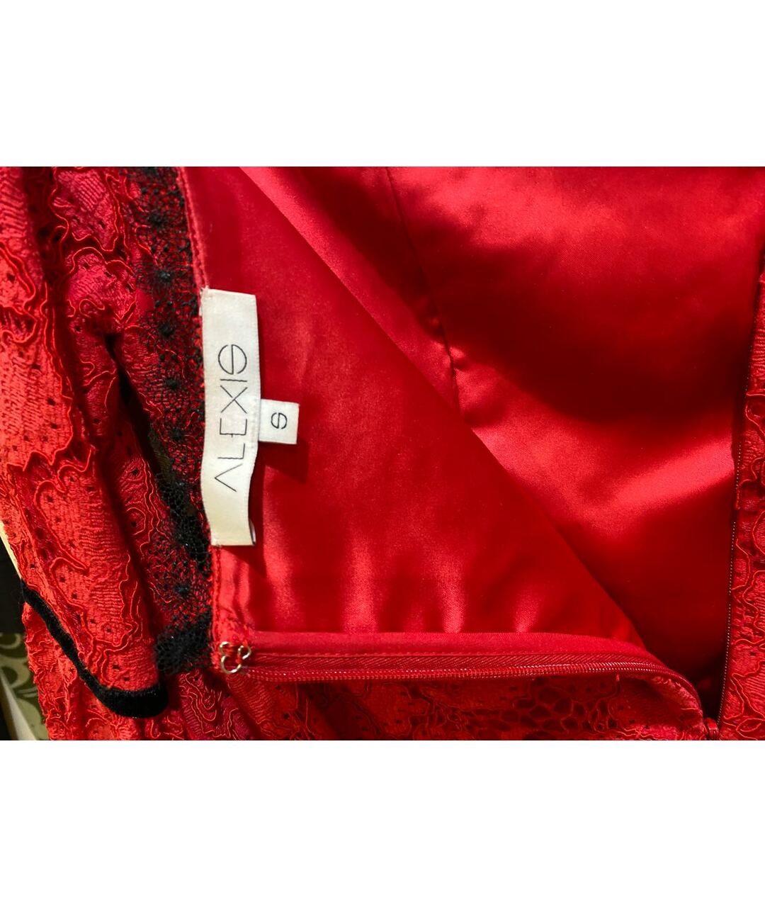 ALEXIS Красное кружевное повседневное платье, фото 3