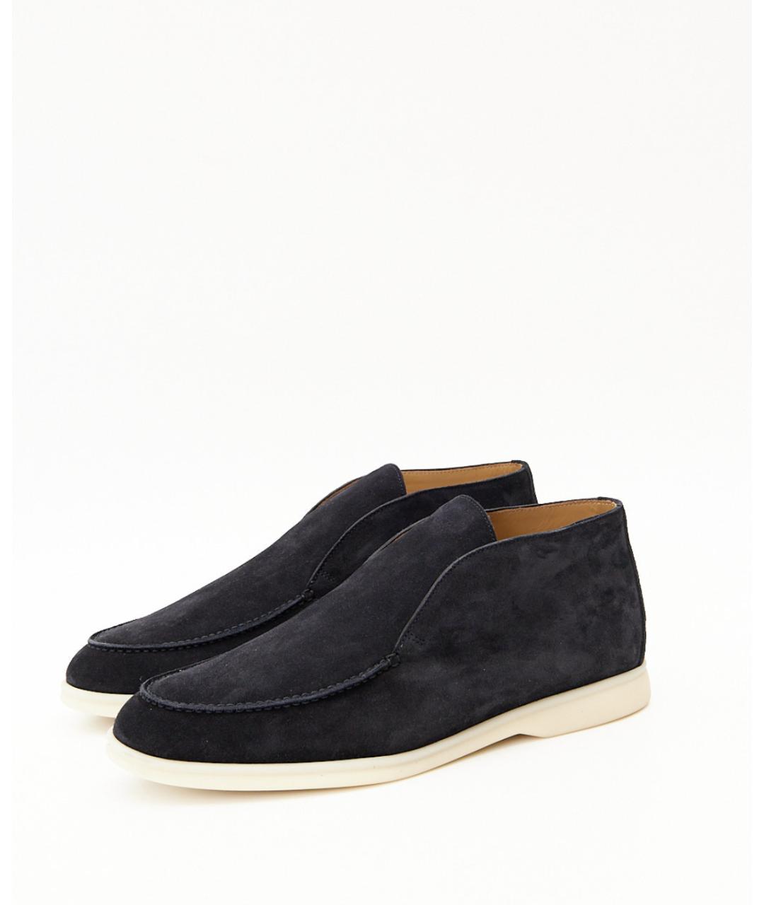 LORO PIANA Темно-синие замшевые лоферы, фото 7