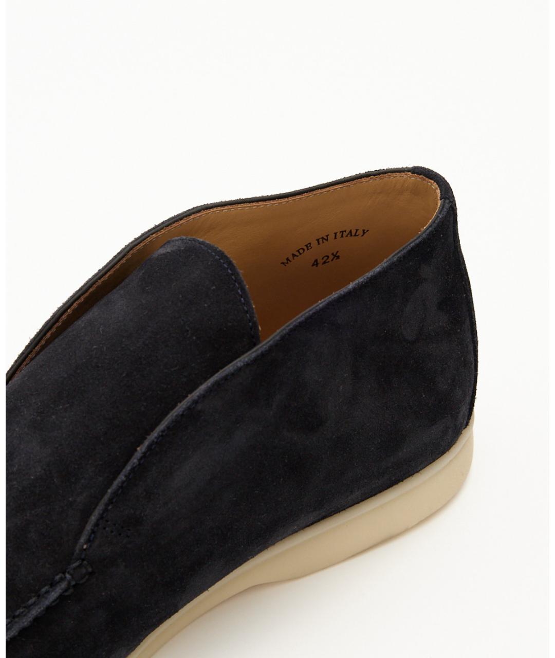 LORO PIANA Темно-синие замшевые лоферы, фото 6