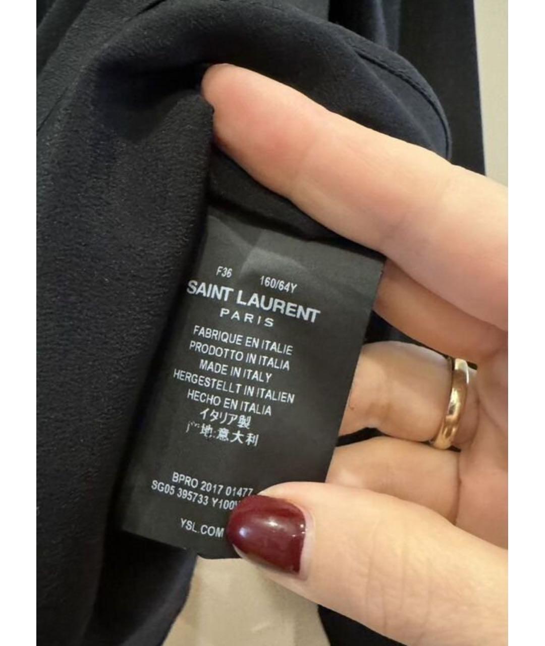 SAINT LAURENT Черная шелковая рубашка, фото 3