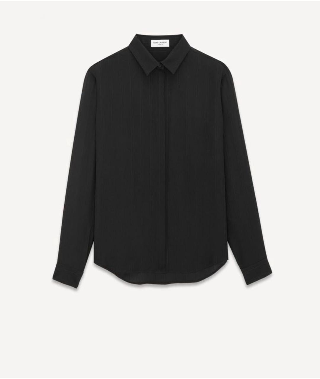 SAINT LAURENT Черная шелковая рубашка, фото 7
