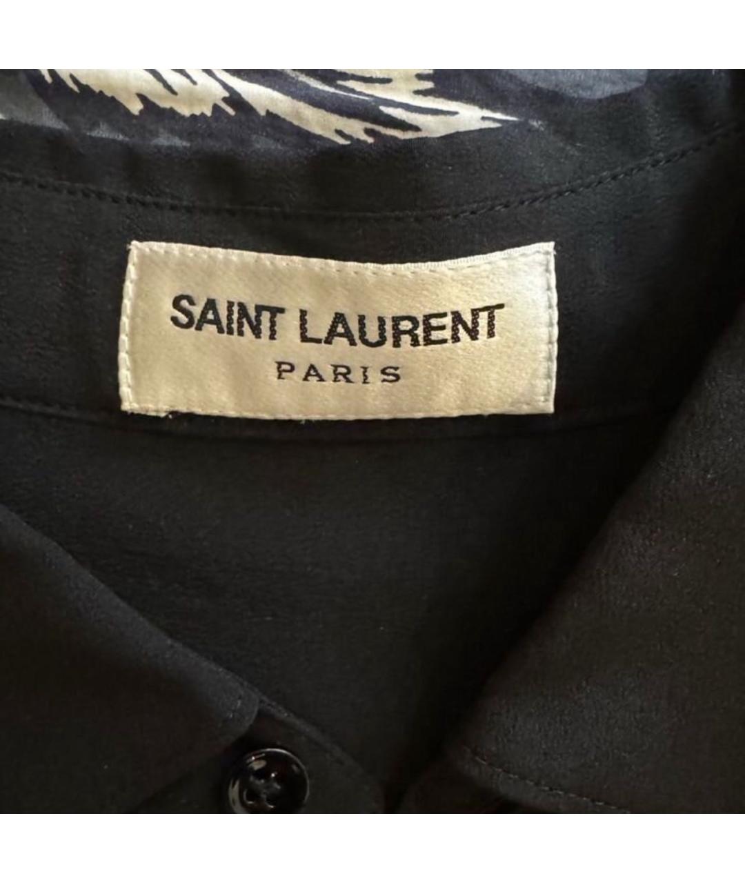 SAINT LAURENT Черная шелковая рубашка, фото 2
