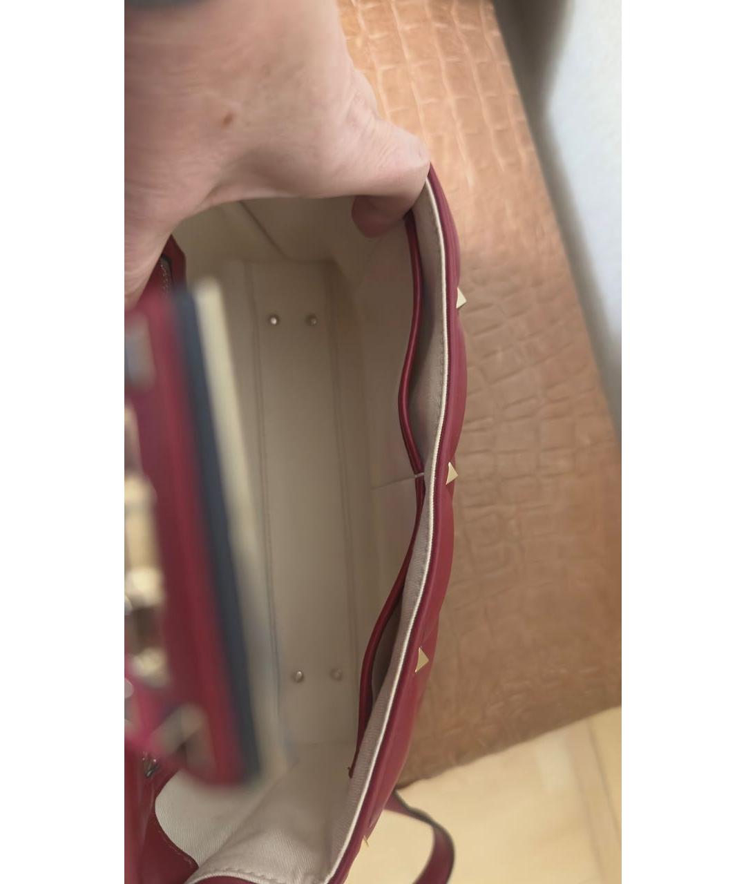 VALENTINO Красная кожаная сумка через плечо, фото 4