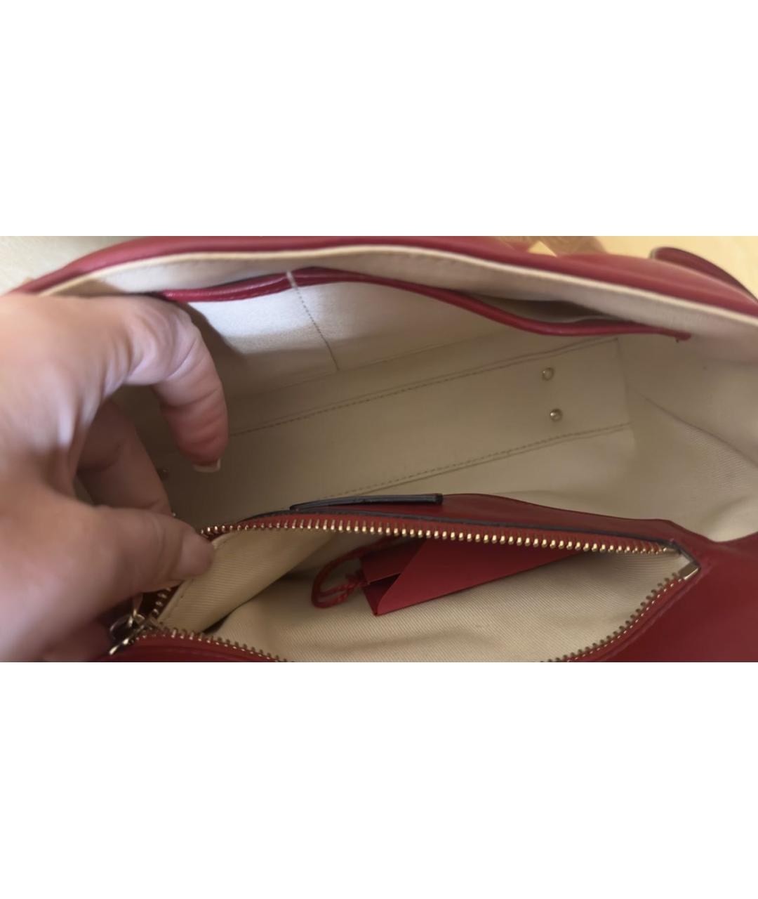 VALENTINO Красная кожаная сумка через плечо, фото 5