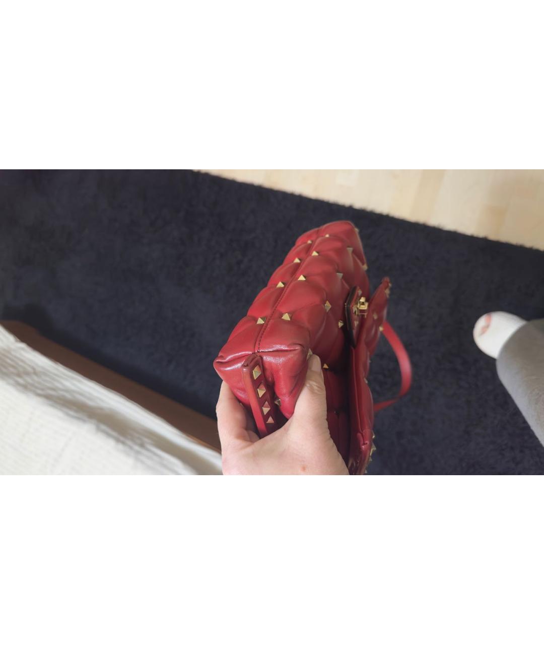 VALENTINO Красная кожаная сумка через плечо, фото 6