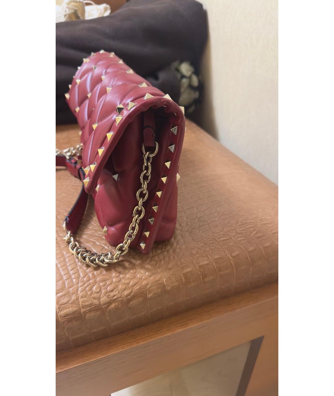VALENTINO Красная кожаная сумка через плечо, фото 2