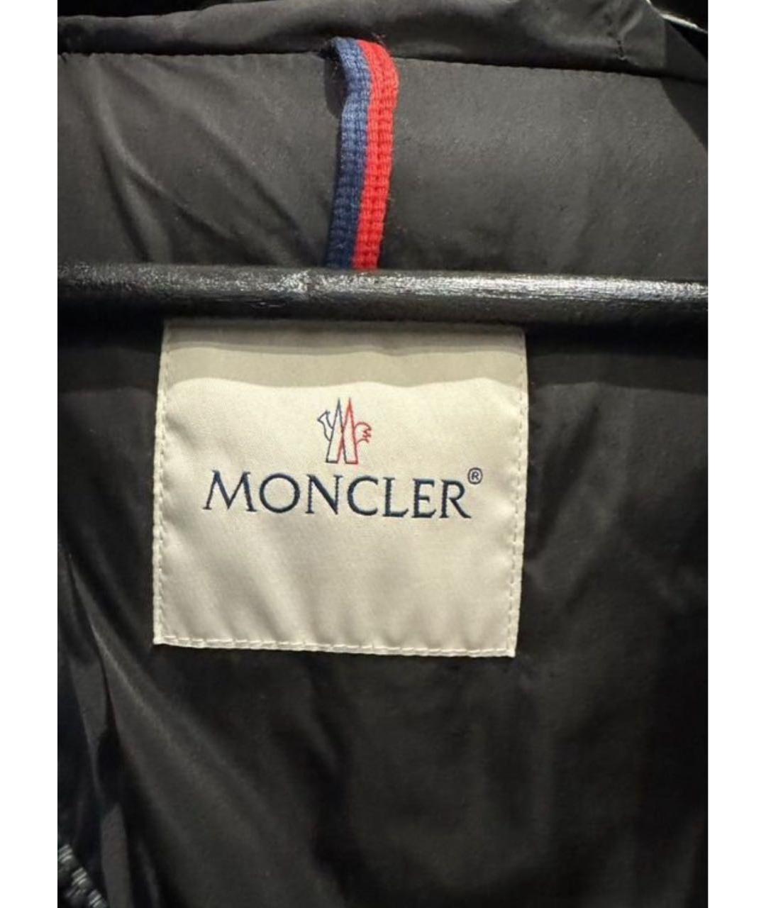 MONCLER Черный полиэстеровый пуховик, фото 4