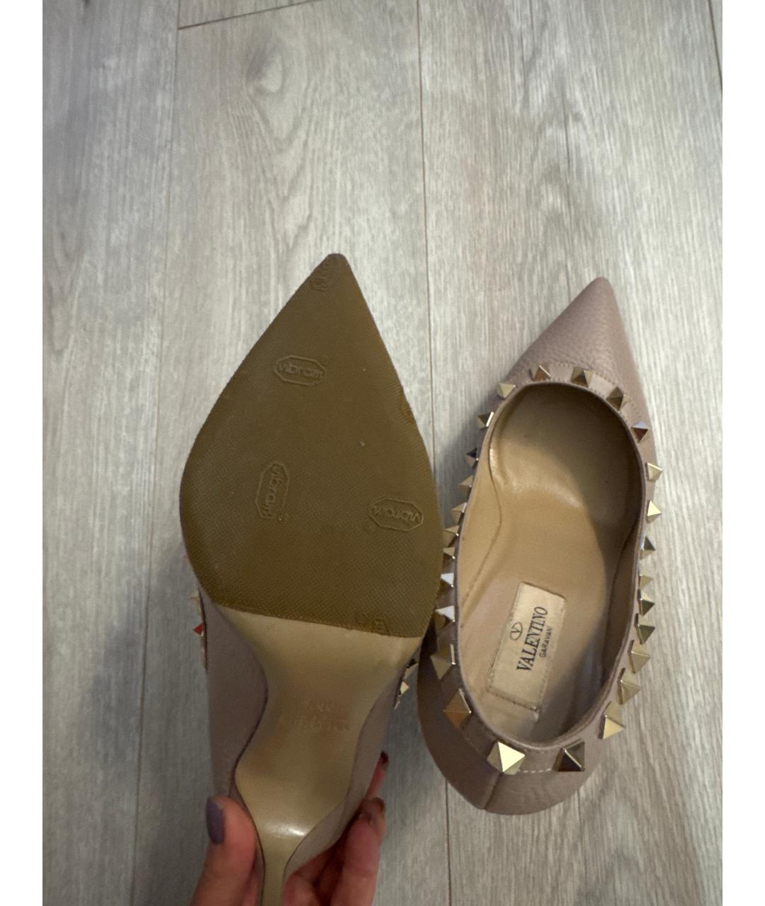 VALENTINO Бежевые кожаные туфли, фото 5