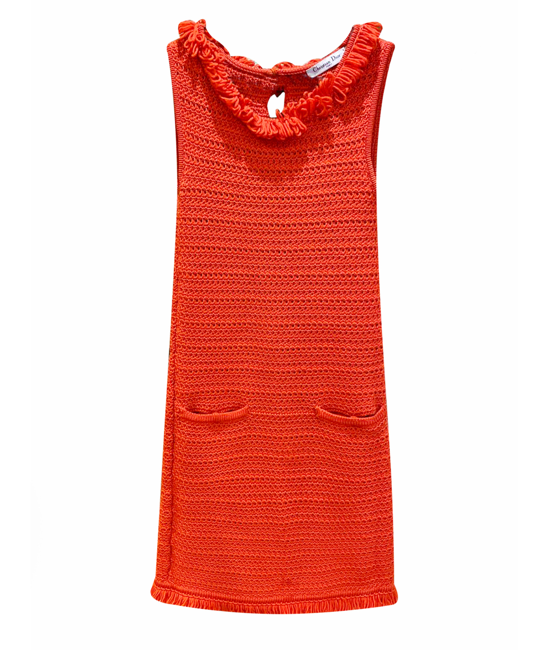 CHRISTIAN DIOR PRE-OWNED Оранжевое шерстяное повседневное платье, фото 1