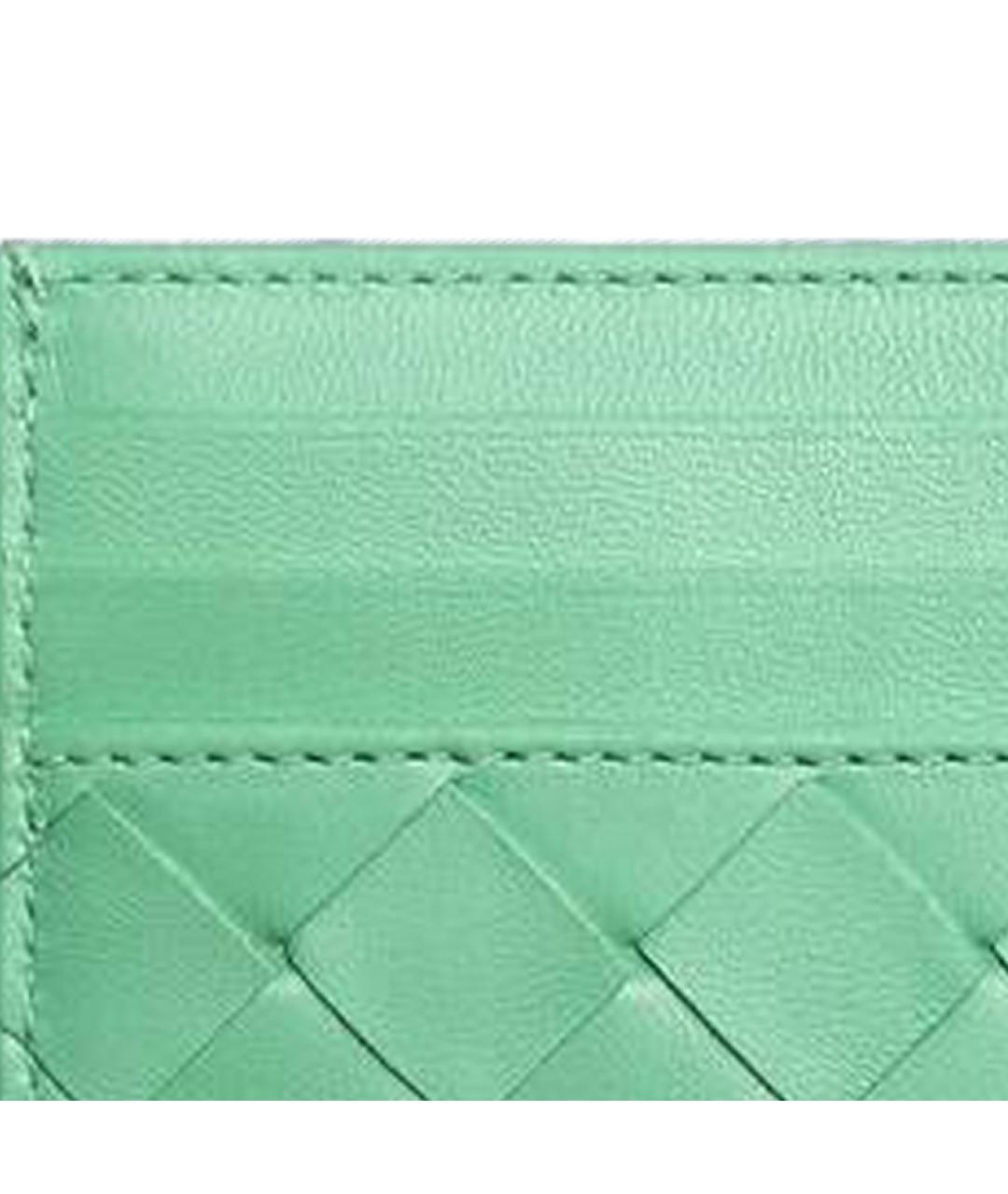 BOTTEGA VENETA Салатовый кожаный кошелек, фото 5