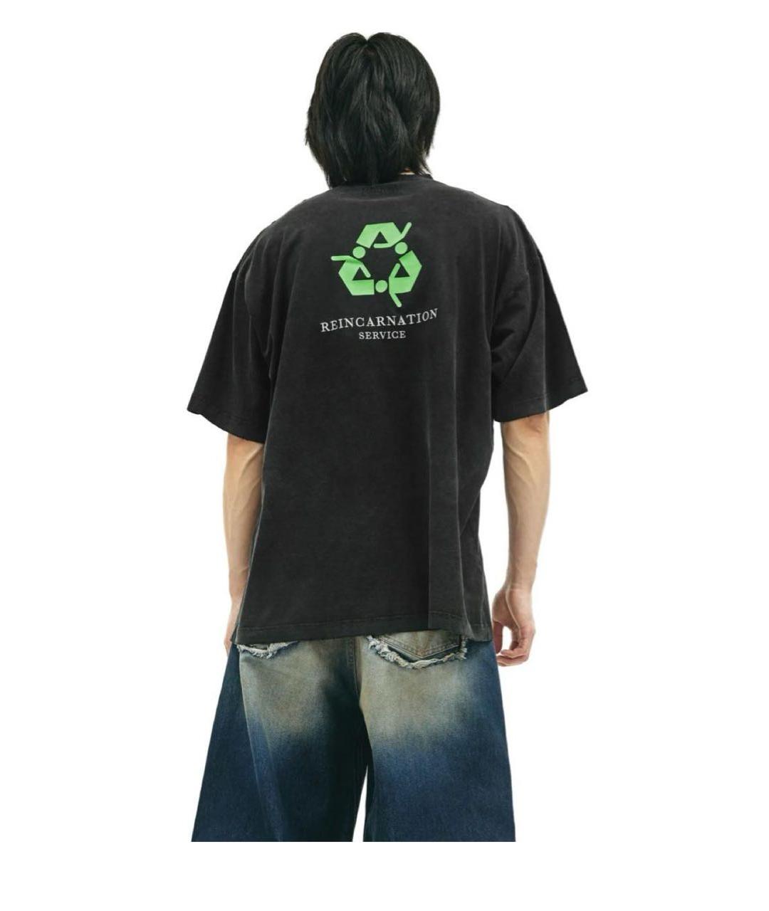 VETEMENTS Черная хлопковая футболка, фото 2