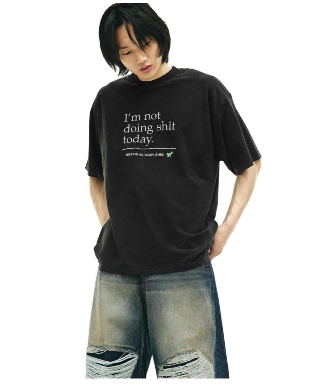VETEMENTS Черная хлопковая футболка, фото 5