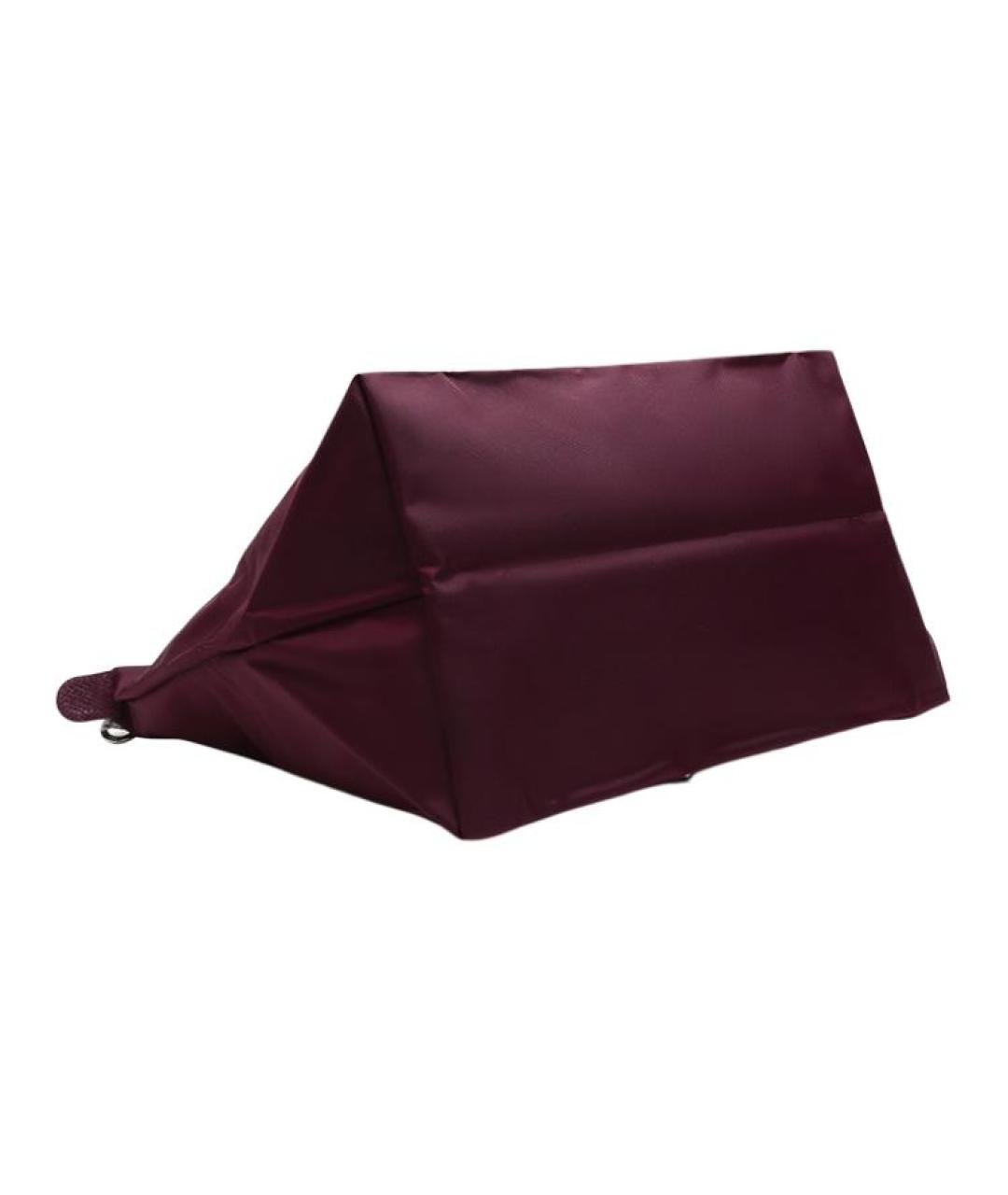 LONGCHAMP Бордовая хлопковая сумка через плечо, фото 7