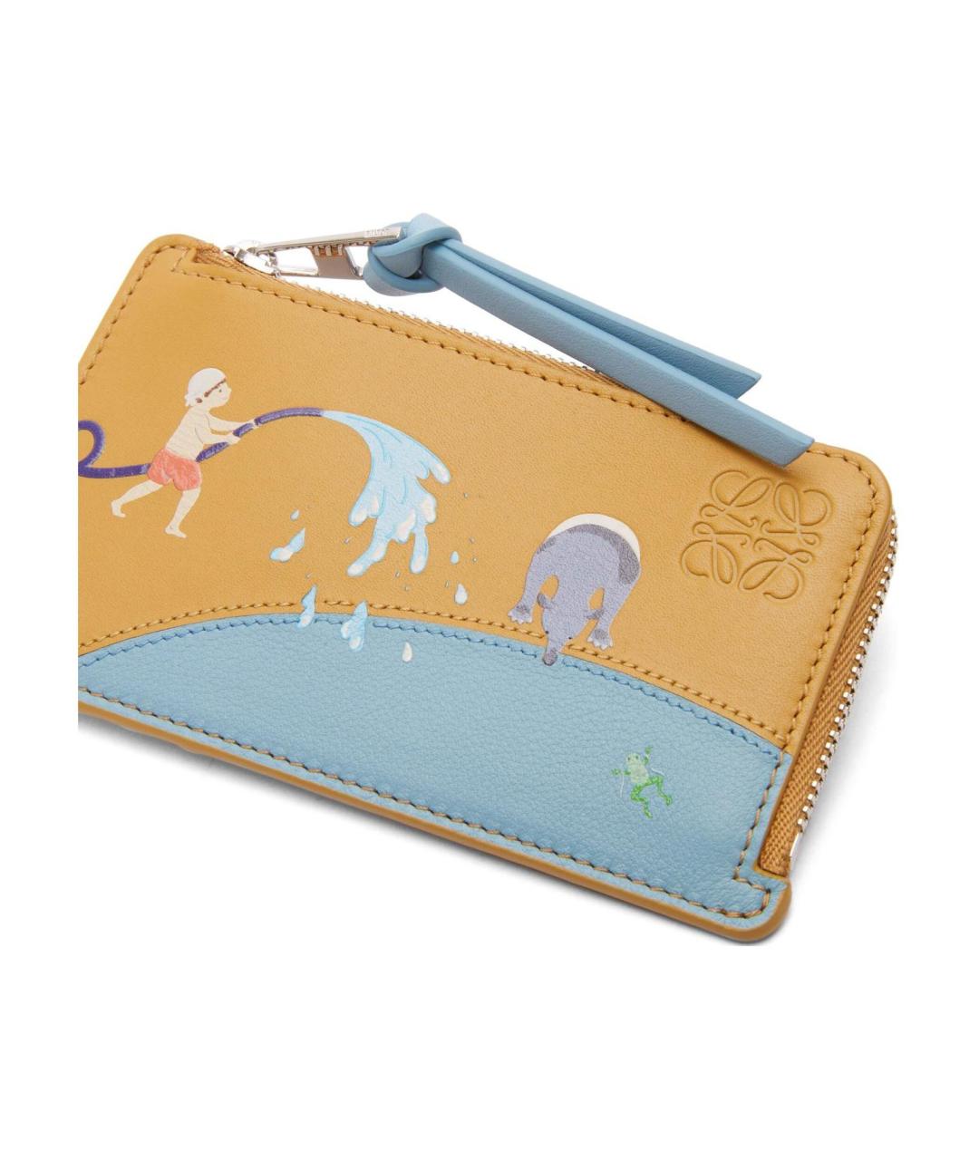 LOEWE Оранжевый кожаный кардхолдер, фото 4