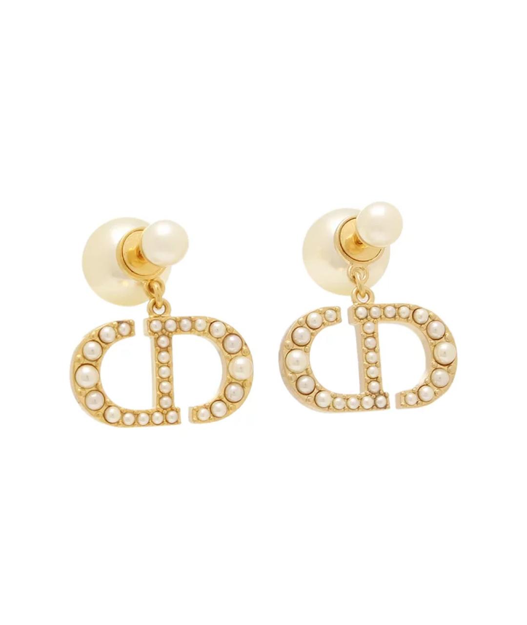 CHRISTIAN DIOR Золотые металлические серьги, фото 1
