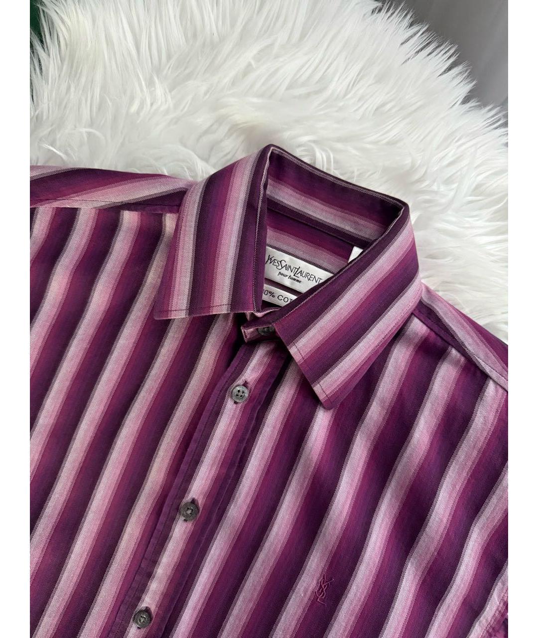 SAINT LAURENT Фиолетовая хлопковая кэжуал рубашка, фото 3
