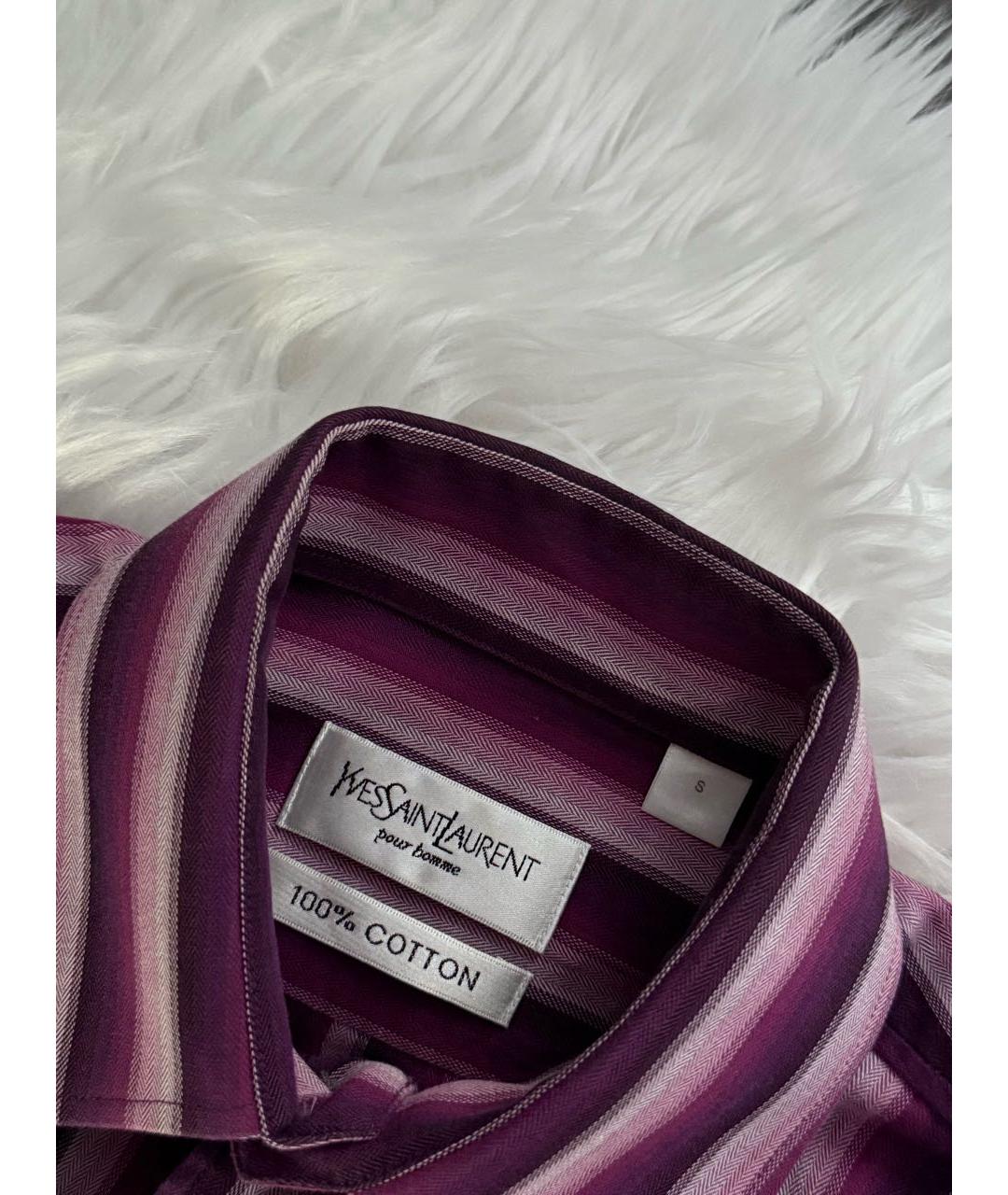 SAINT LAURENT Фиолетовая хлопковая кэжуал рубашка, фото 5
