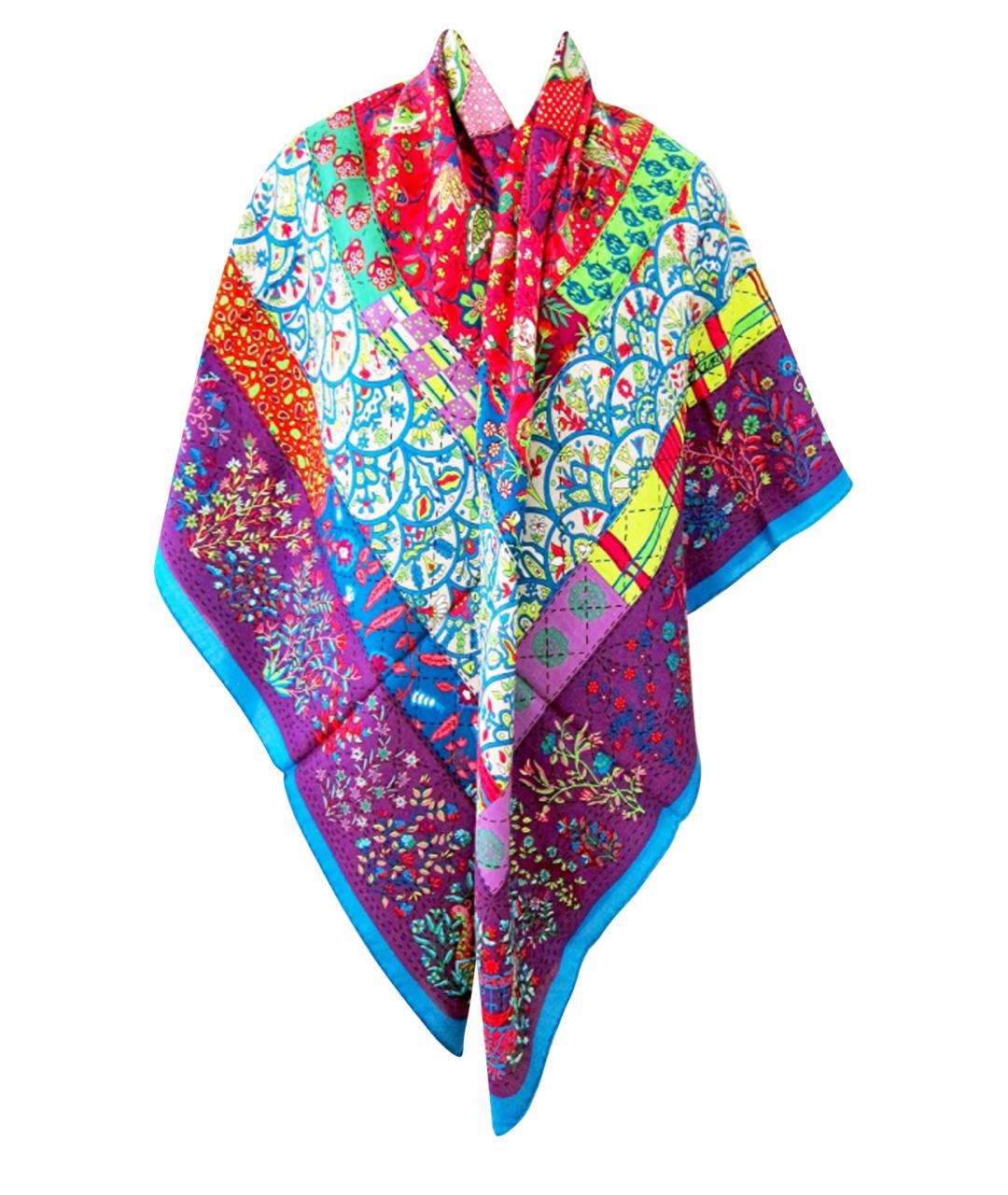 HERMES Мульти кашемировый платок, фото 1