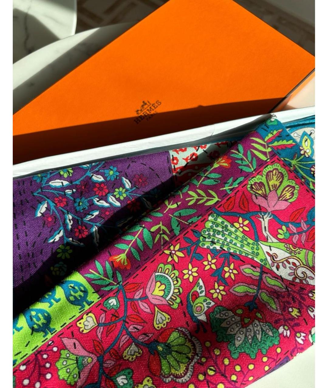HERMES Мульти кашемировый платок, фото 3