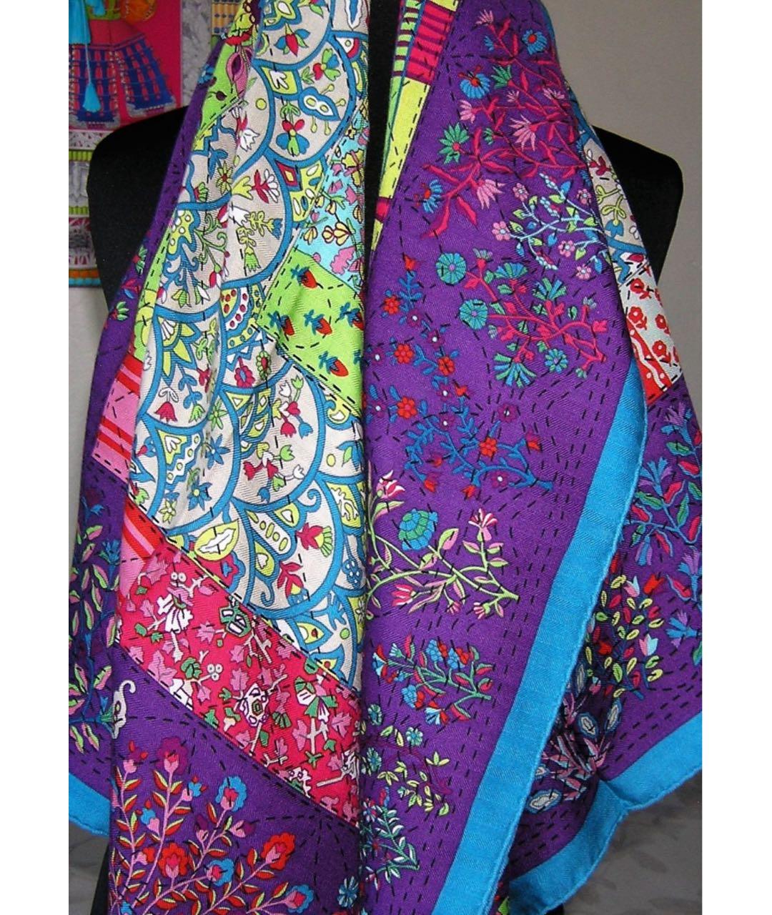 HERMES Мульти кашемировый платок, фото 2