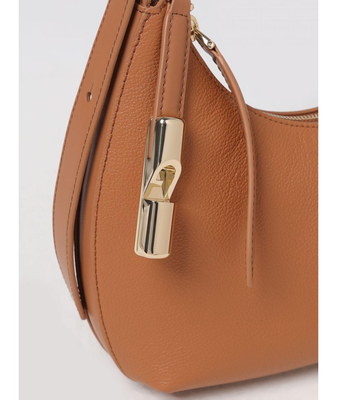 FURLA Коричневая кожаная сумка через плечо, фото 3