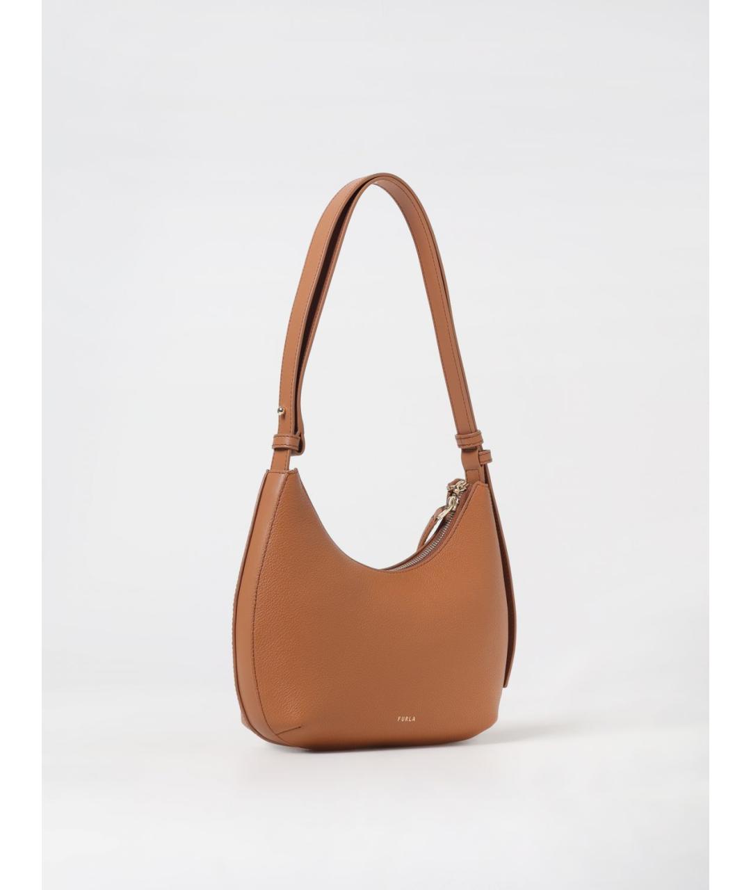 FURLA Коричневая кожаная сумка через плечо, фото 2