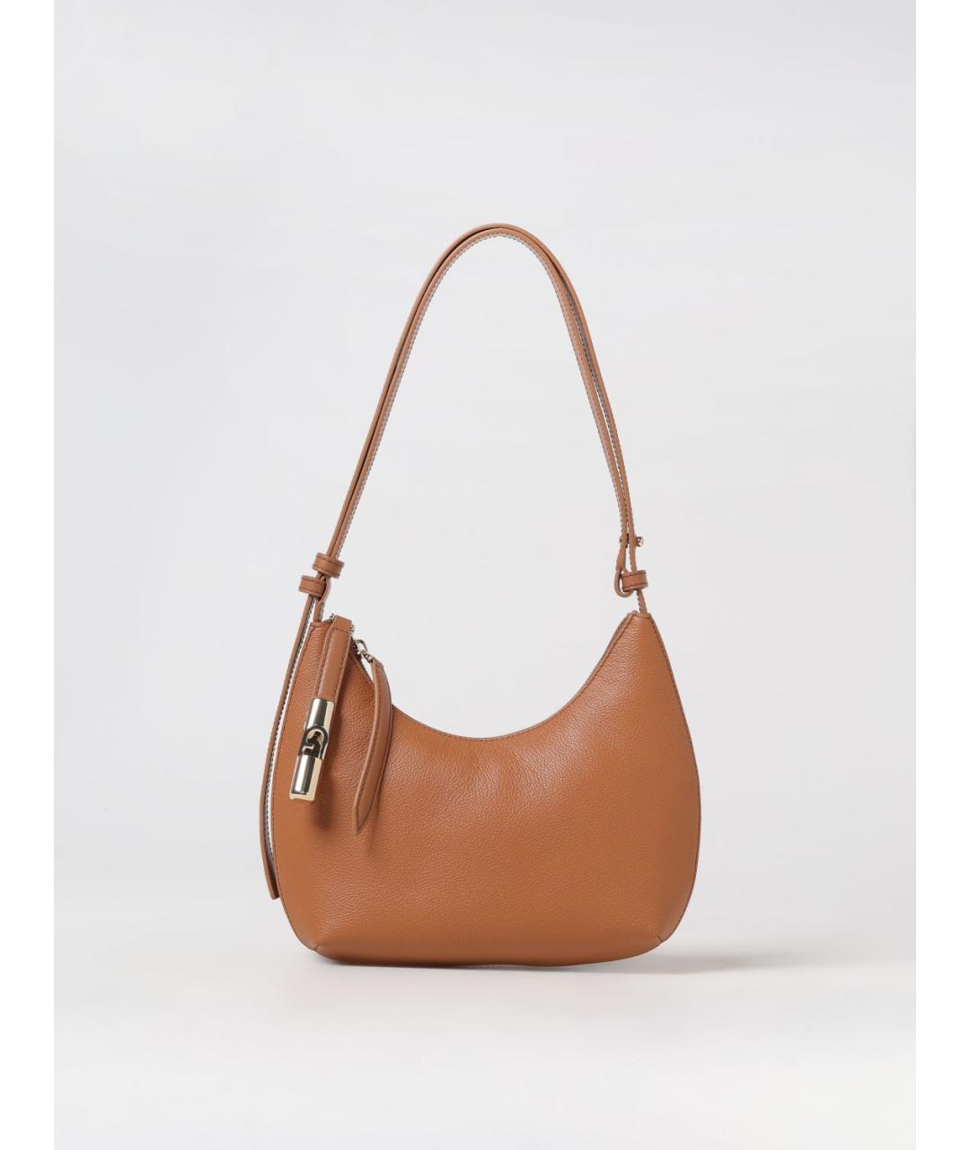 FURLA Коричневая кожаная сумка через плечо, фото 4