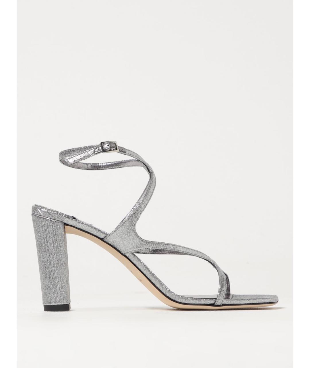 JIMMY CHOO Серебряные босоножки, фото 5