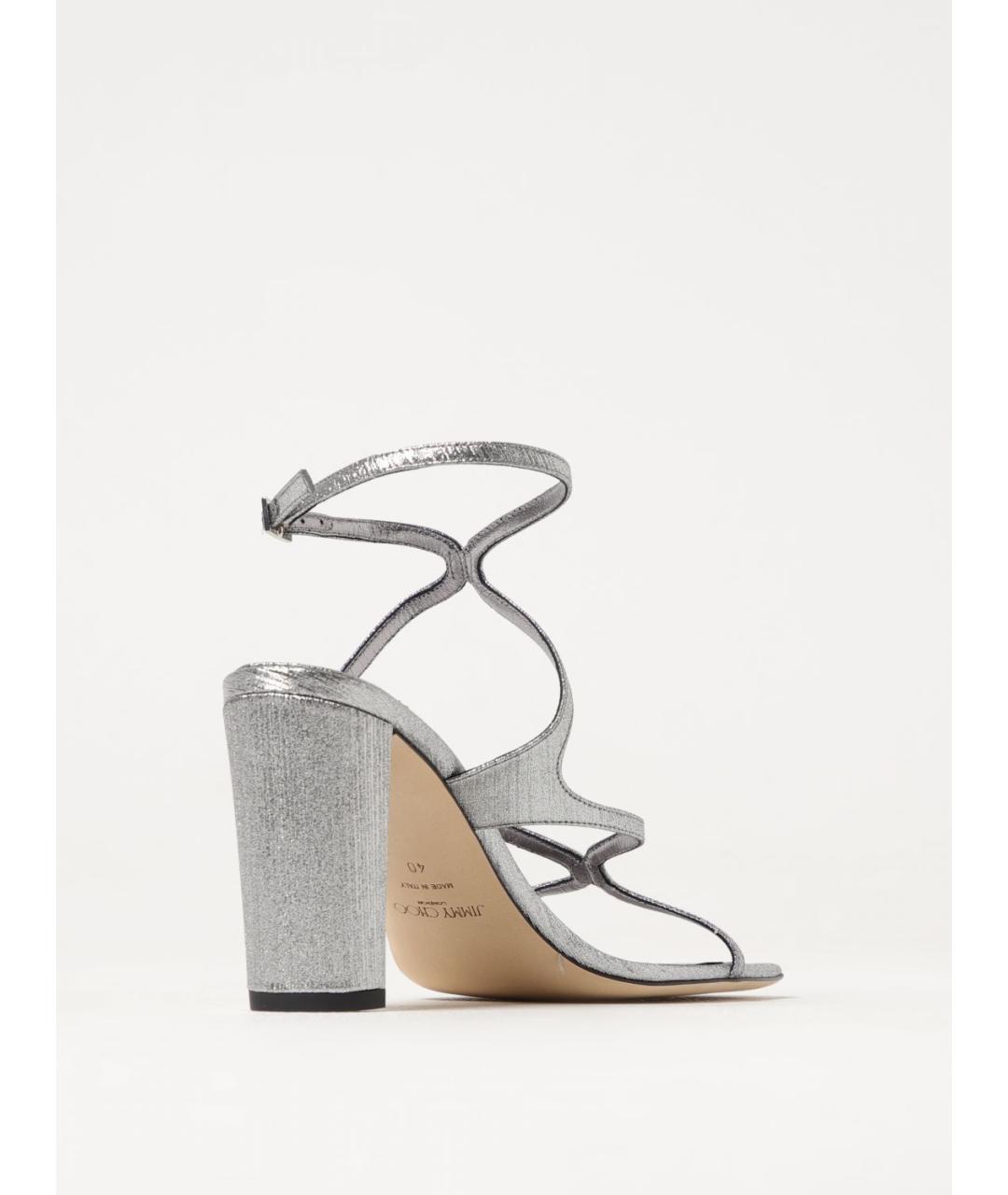 JIMMY CHOO Серебряные босоножки, фото 3