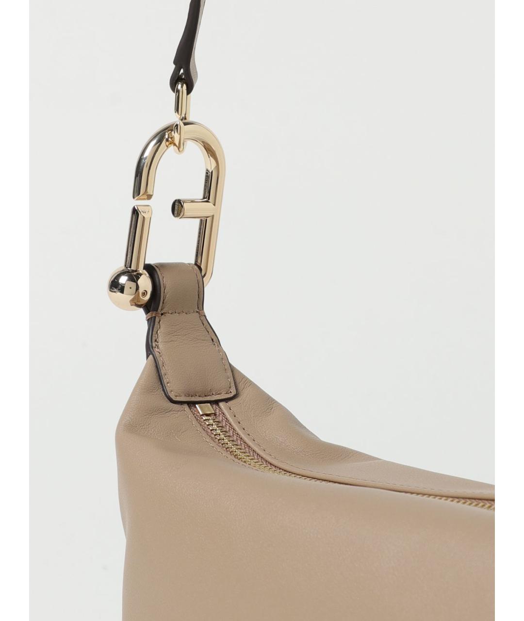 FURLA Бежевая кожаная сумка через плечо, фото 3