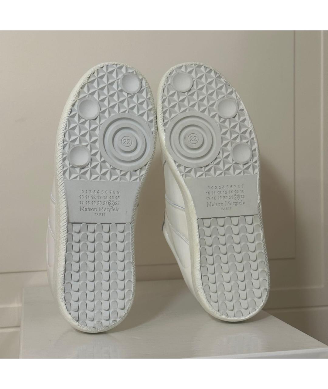 MAISON MARGIELA Белые кеды из лакированной кожи, фото 7