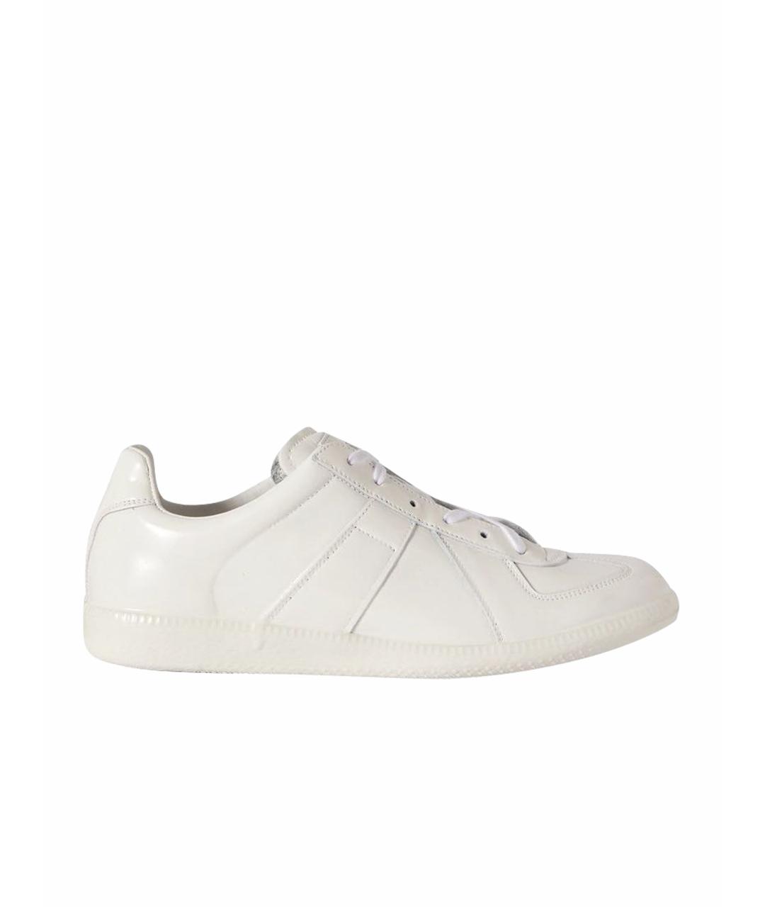 MAISON MARGIELA Белые кеды из лакированной кожи, фото 1