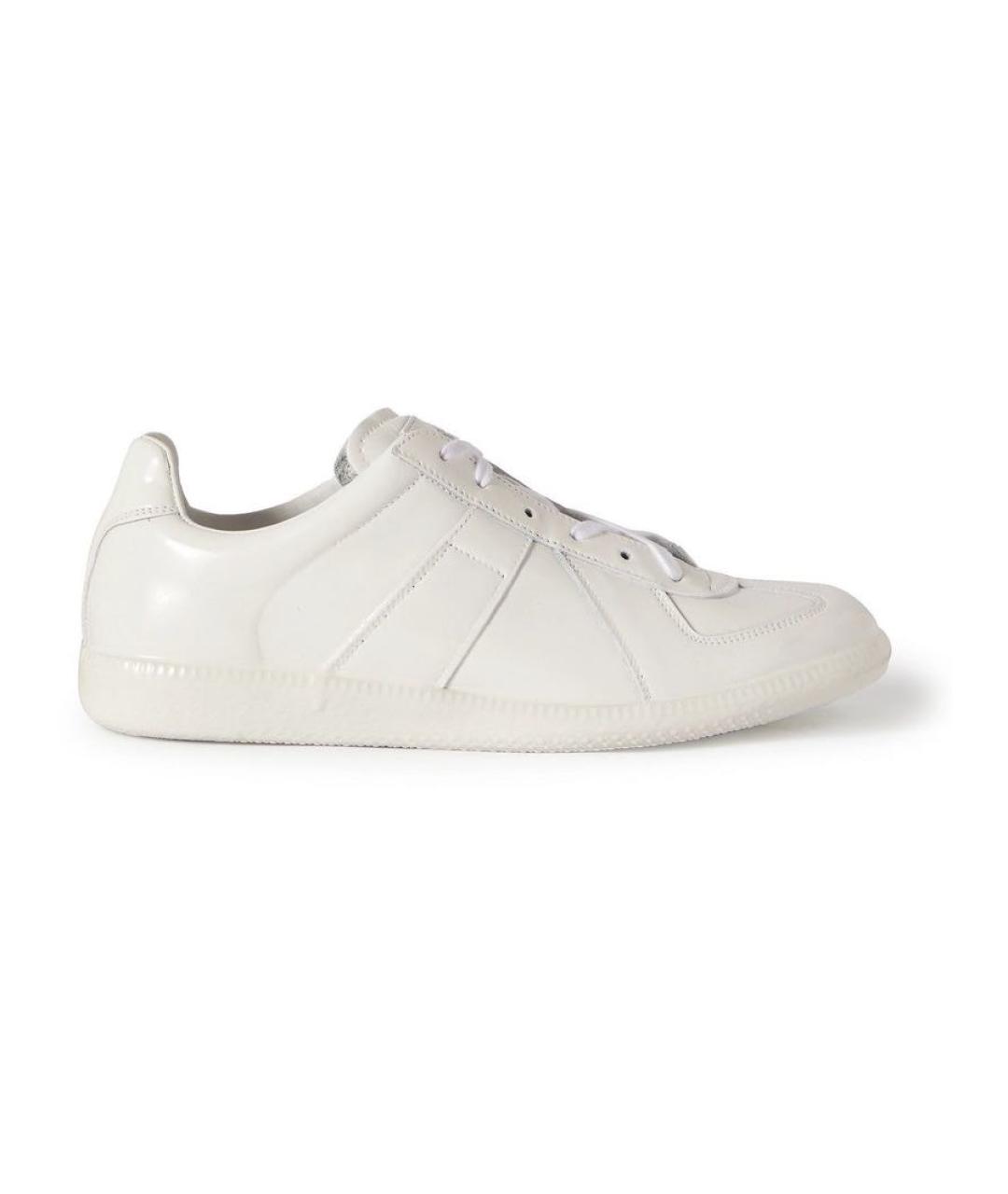 MAISON MARGIELA Белые кеды из лакированной кожи, фото 9