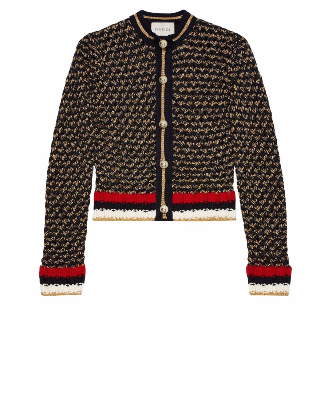 GUCCI Черный хлопковый кардиган, фото 1