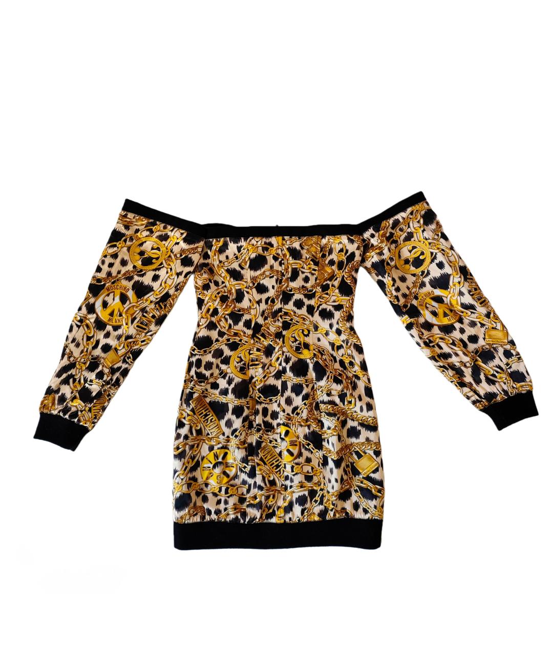 MOSCHINO Желтое вискозное коктейльное платье, фото 2