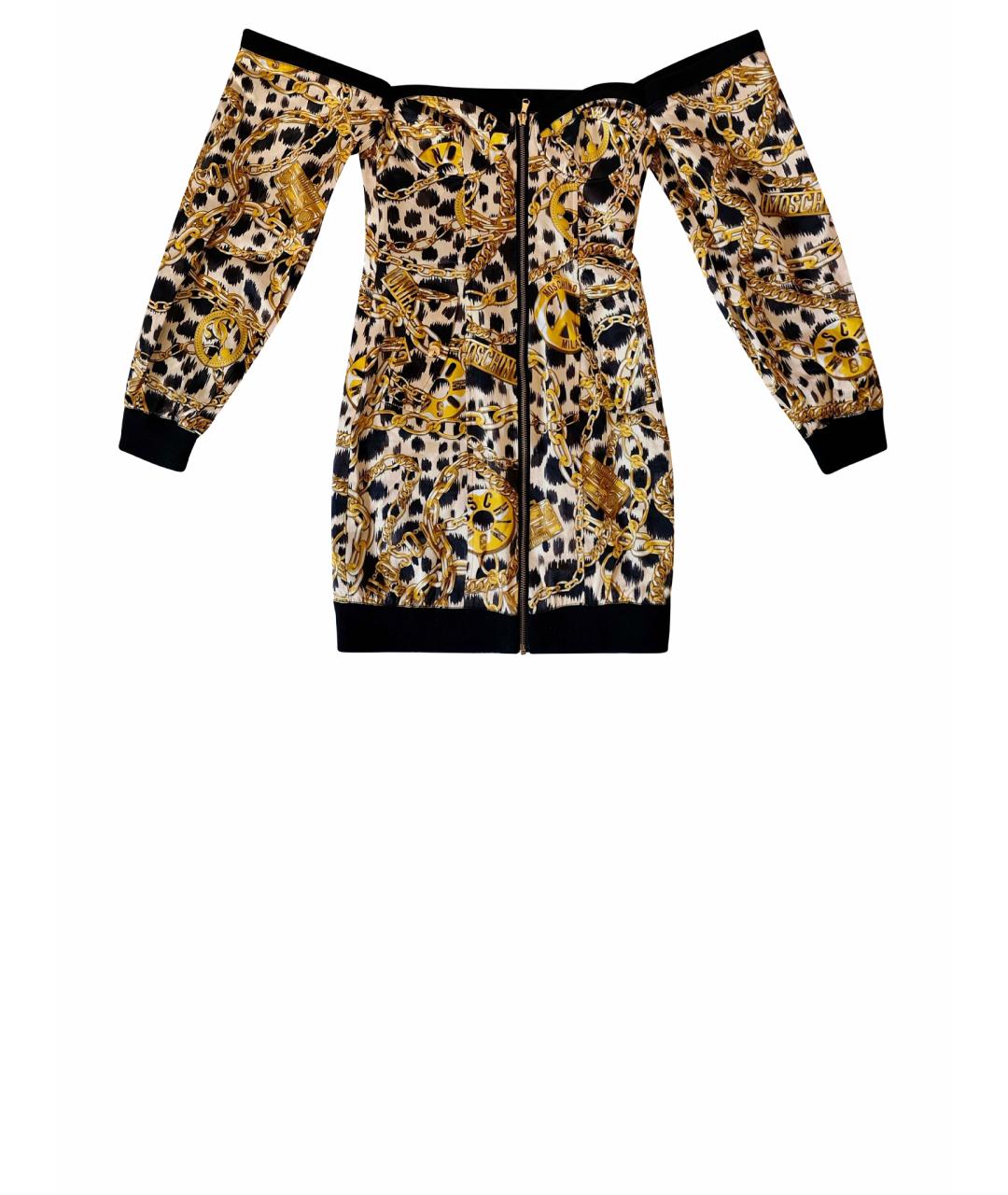 MOSCHINO Желтое вискозное коктейльное платье, фото 1
