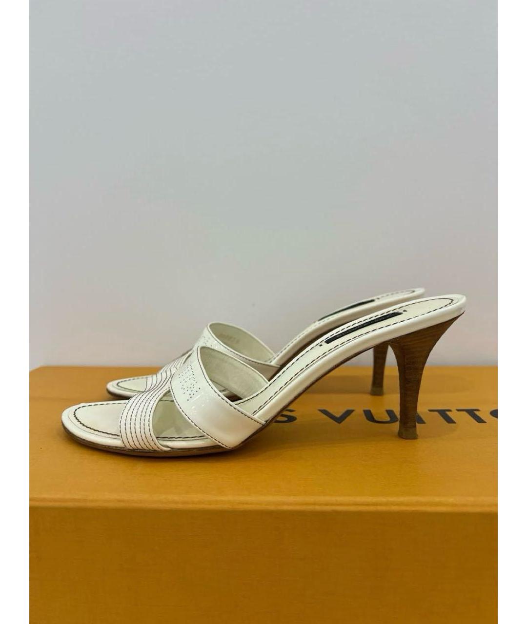 LOUIS VUITTON Белые мюли, фото 4