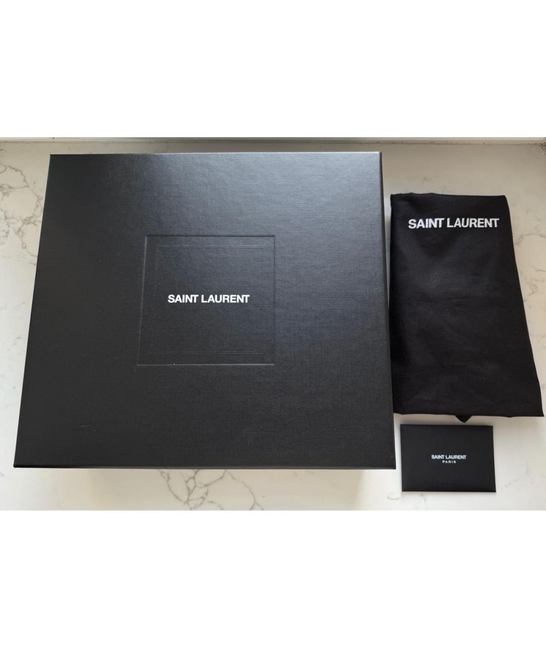 SAINT LAURENT Бежевая кожаная сумка с короткими ручками, фото 7