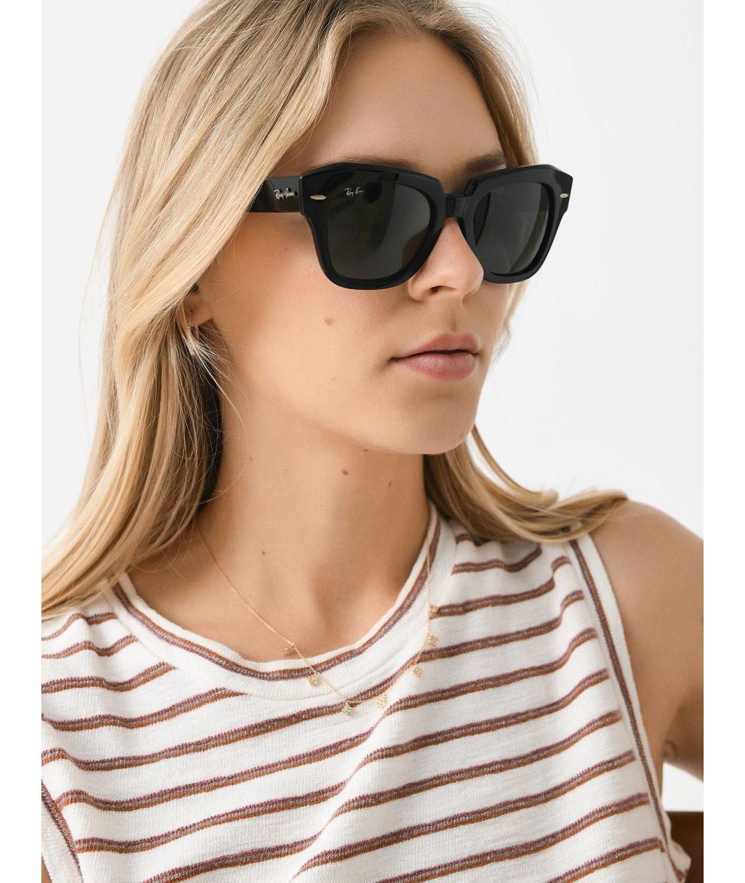 RAY BAN Черные солнцезащитные очки, фото 8