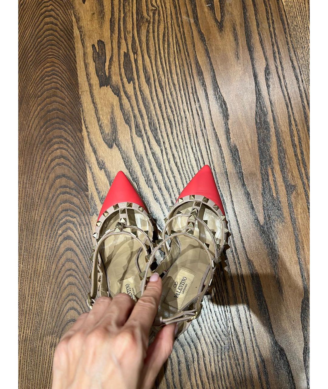 VALENTINO Красные кожаные туфли, фото 5