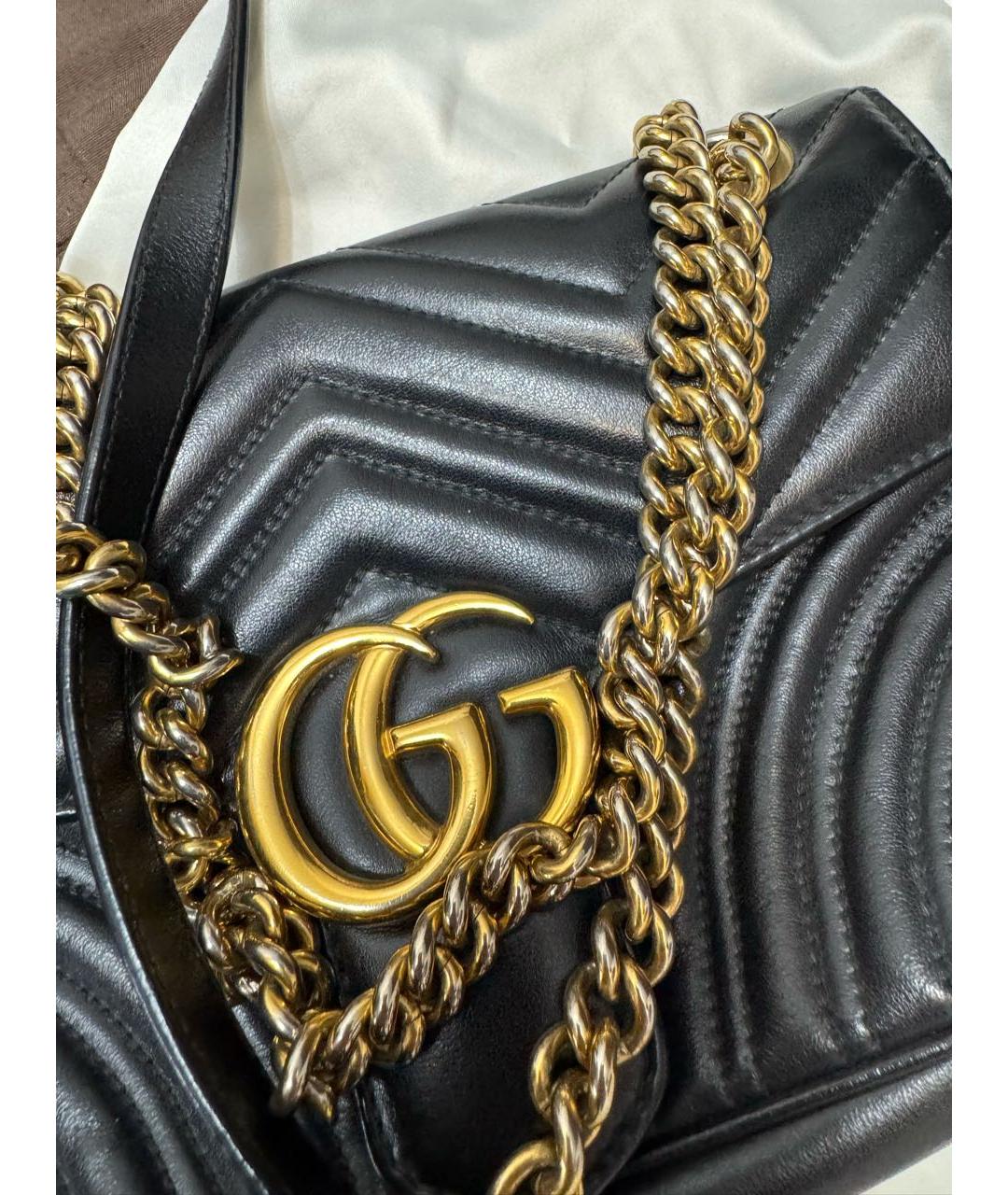 GUCCI Черная кожаная сумка через плечо, фото 6
