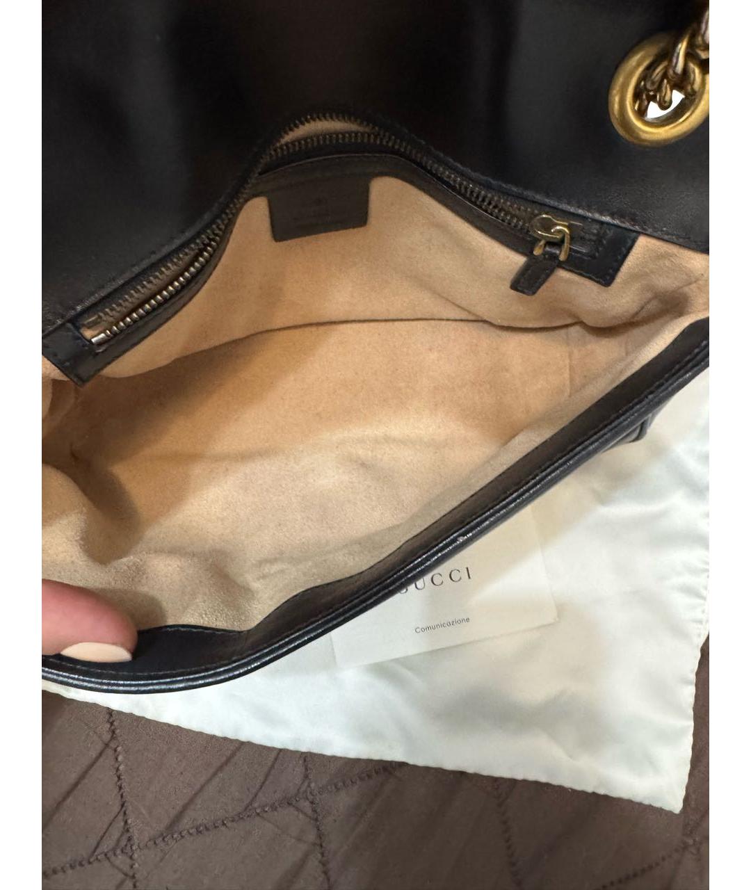 GUCCI Черная кожаная сумка через плечо, фото 4