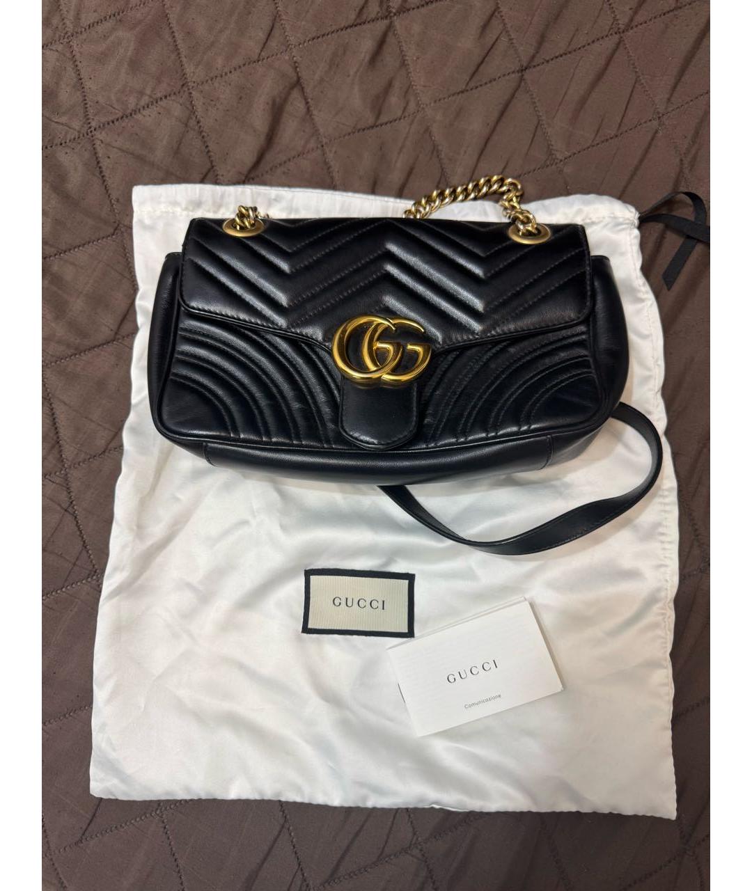 GUCCI Черная кожаная сумка через плечо, фото 9