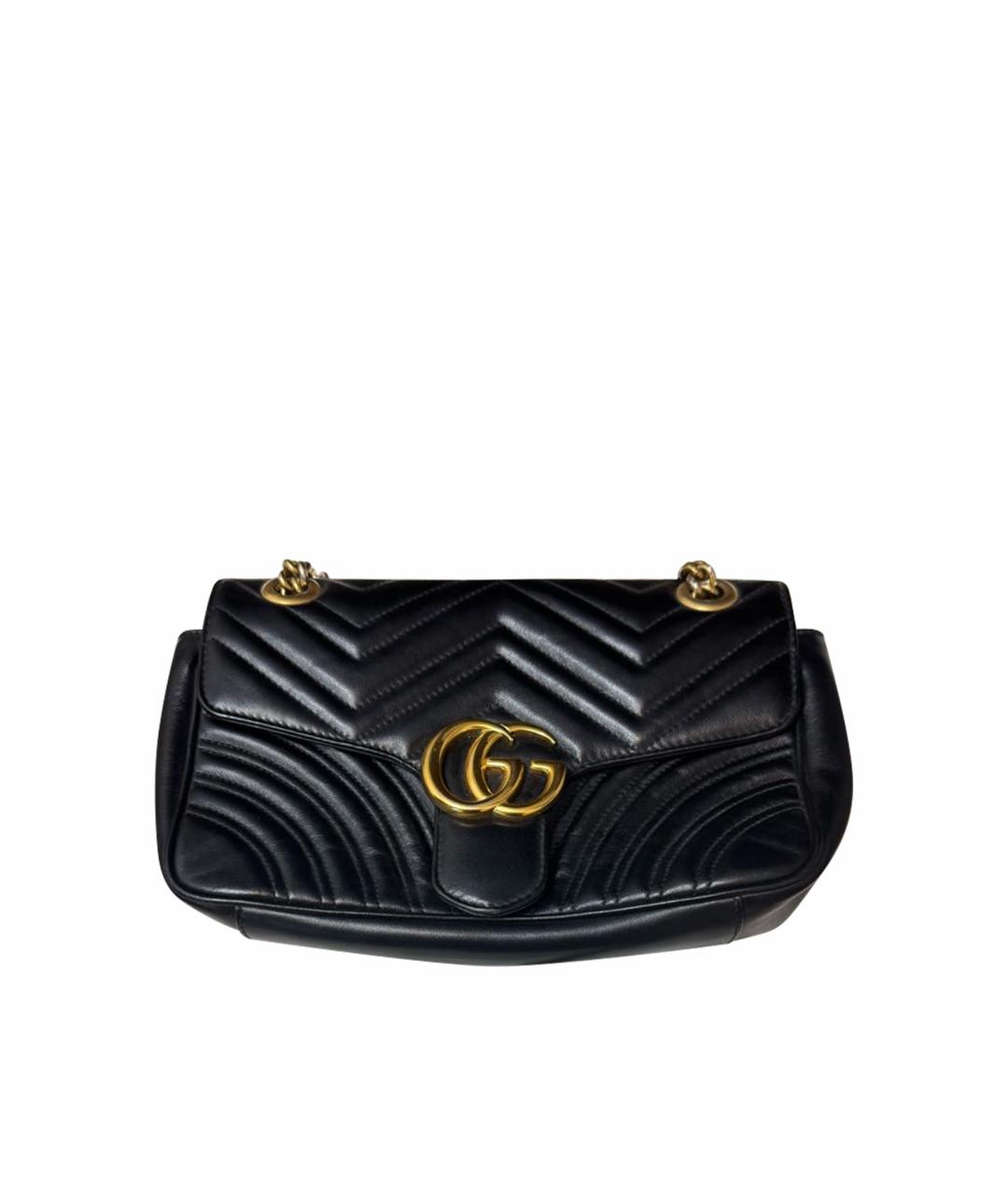 GUCCI Черная кожаная сумка через плечо, фото 1